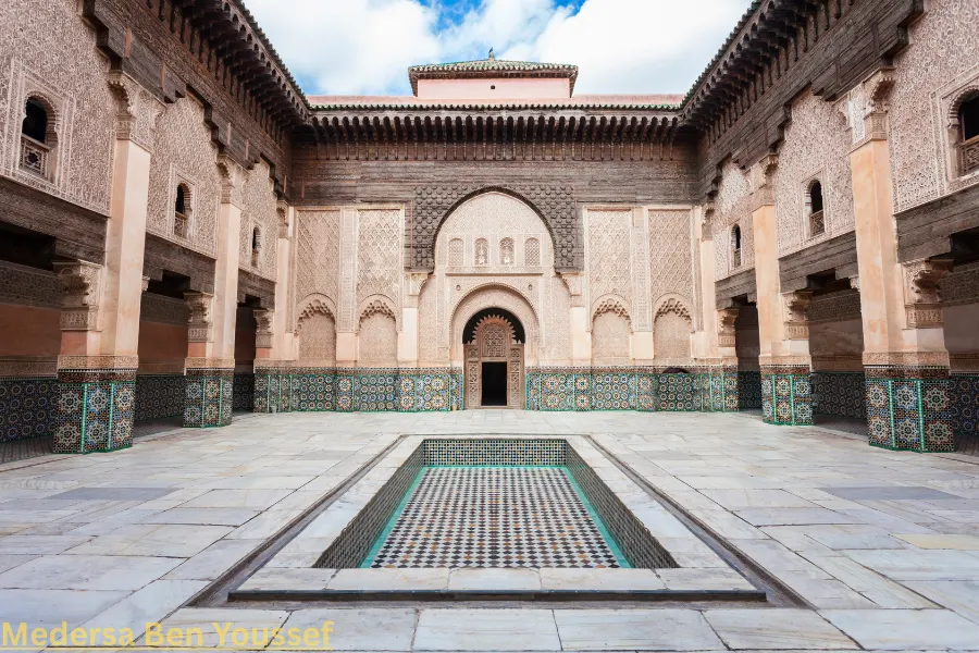 Medersa Ben Youssef courtyard in Marrakech